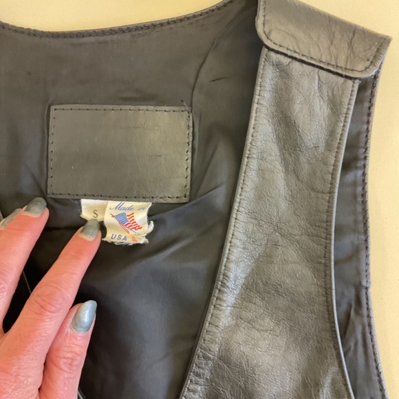 Worn in the Movie “Please Baby Please” with Demi Moore. Leather Biker Vest - Picture 5 of 5